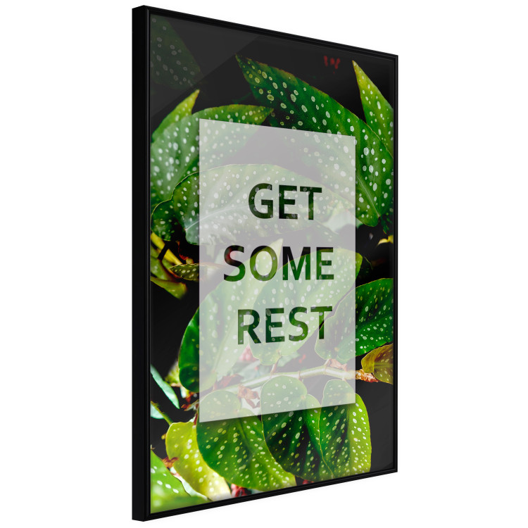 Wall Poster Get Some Rest - English inscriptions in a white frame on a botanical background 127147 additionalImage 11