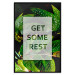 Wall Poster Get Some Rest - English inscriptions in a white frame on a botanical background 127147 additionalThumb 16