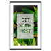 Wall Poster Get Some Rest - English inscriptions in a white frame on a botanical background 127147 additionalThumb 15