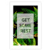 Wall Poster Get Some Rest - English inscriptions in a white frame on a botanical background 127147 additionalThumb 19