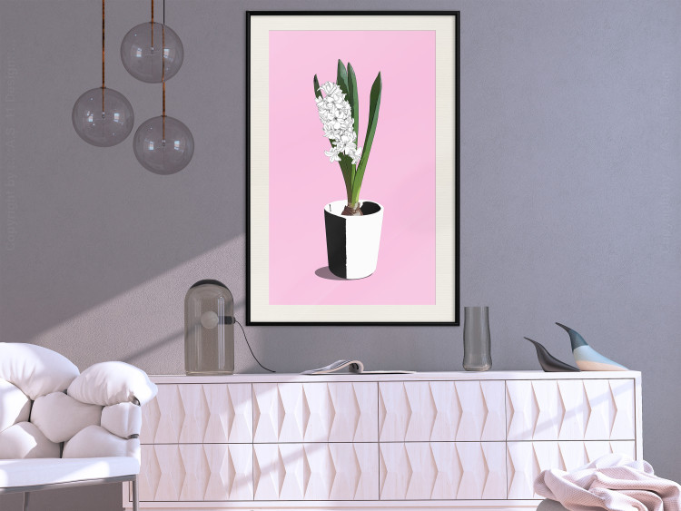 Wall Poster Floral Delicacy - plant in a pot on a pink pastel background 127247 additionalImage 24