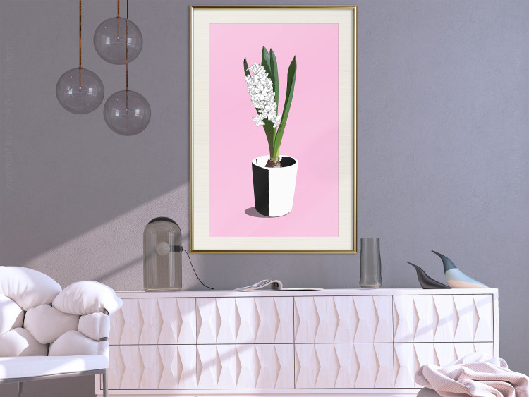 Wall Poster Floral Delicacy - plant in a pot on a pink pastel background 127247 additionalImage 22