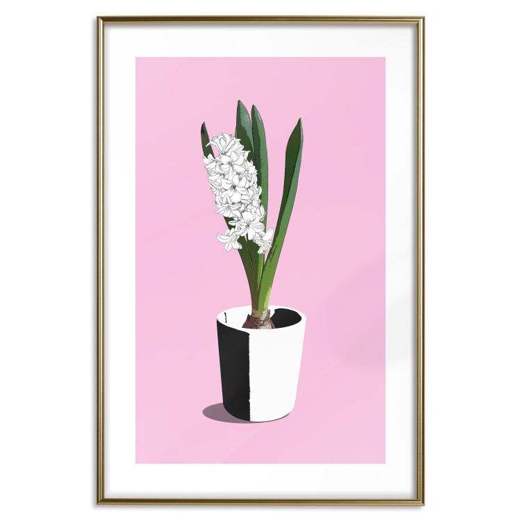 Wall Poster Floral Delicacy - plant in a pot on a pink pastel background 127247 additionalImage 14