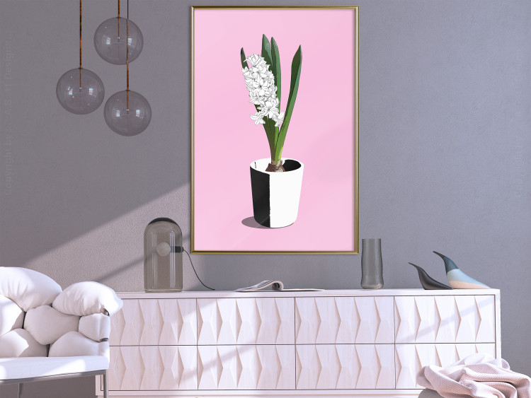 Wall Poster Floral Delicacy - plant in a pot on a pink pastel background 127247 additionalImage 10