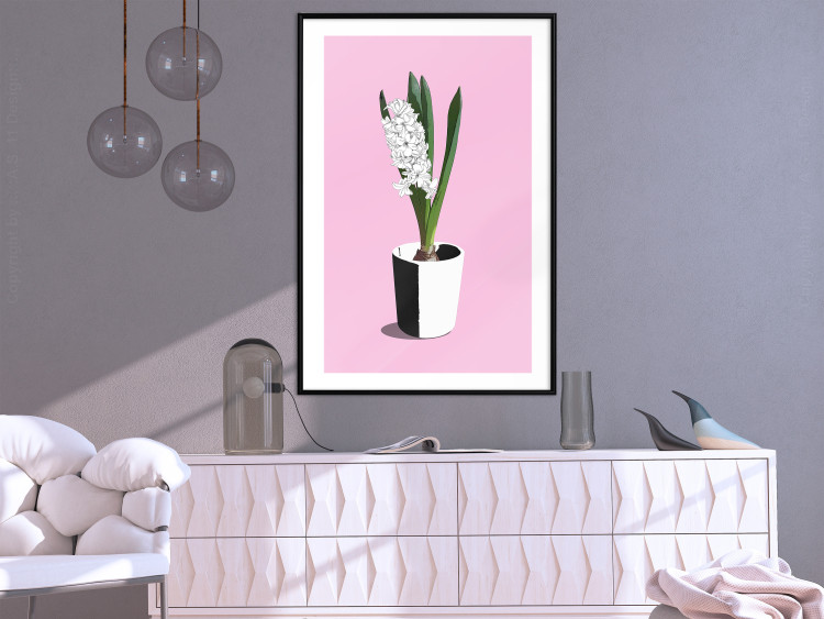 Wall Poster Floral Delicacy - plant in a pot on a pink pastel background 127247 additionalImage 23