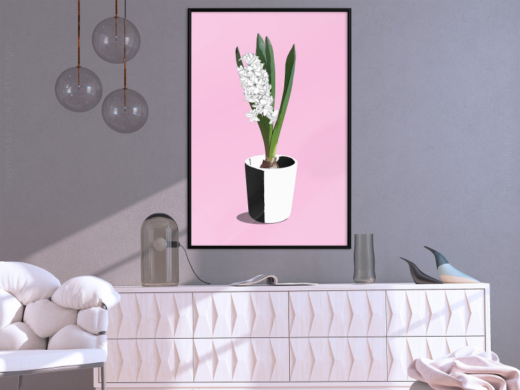 Wall Poster Floral Delicacy - plant in a pot on a pink pastel background 127247 additionalImage 7
