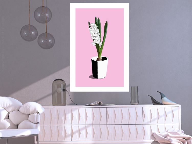 Wall Poster Floral Delicacy - plant in a pot on a pink pastel background 127247 additionalImage 7