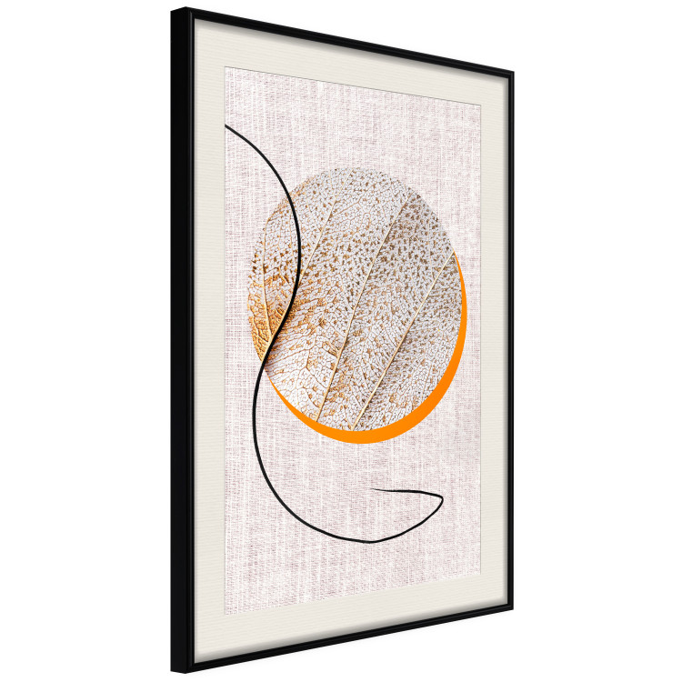 Wall Poster Moonlight Etude - orange circle on a beige fabric texture 127347 additionalImage 14