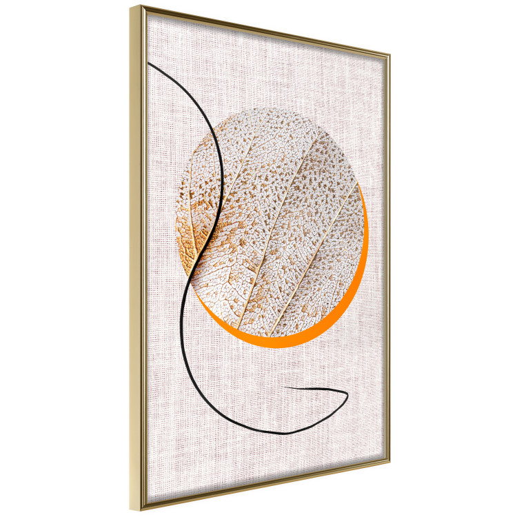 Wall Poster Moonlight Etude - orange circle on a beige fabric texture 127347 additionalImage 3