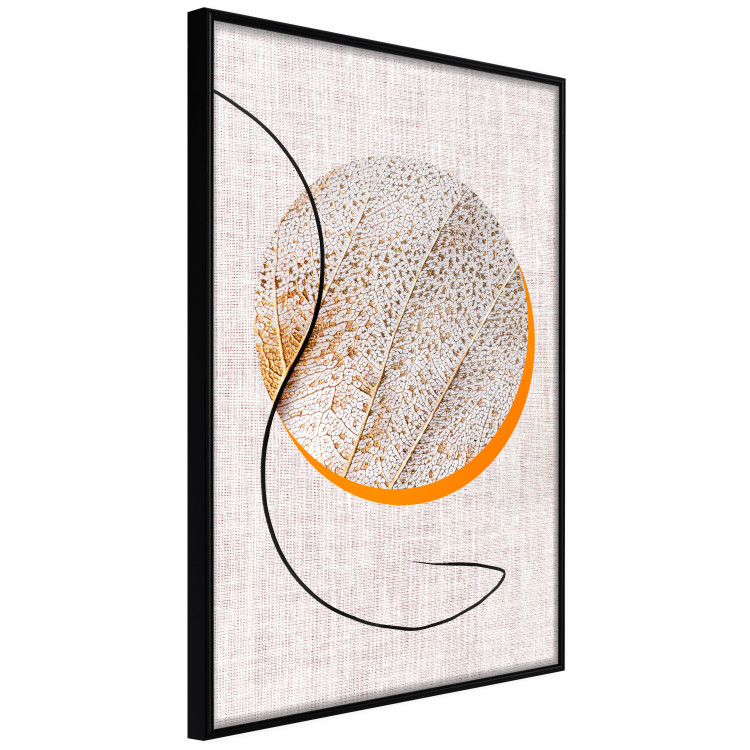 Wall Poster Moonlight Etude - orange circle on a beige fabric texture 127347 additionalImage 2