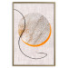 Wall Poster Moonlight Etude - orange circle on a beige fabric texture 127347 additionalThumb 21