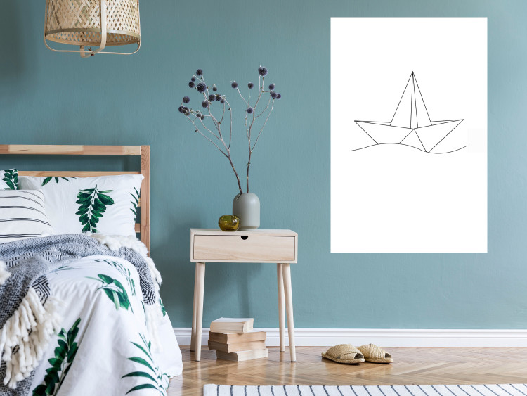 Wall Poster Paper Boat - abstract line art of boat with geometric figures 128047 additionalImage 4