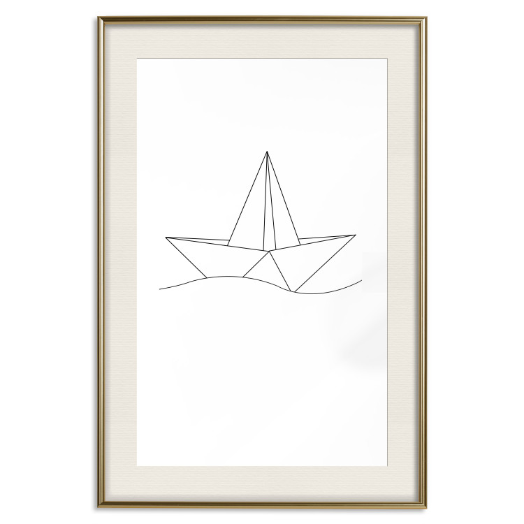Wall Poster Paper Boat - abstract line art of boat with geometric figures 128047 additionalImage 20