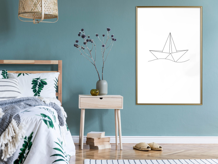 Wall Poster Paper Boat - abstract line art of boat with geometric figures 128047 additionalImage 13
