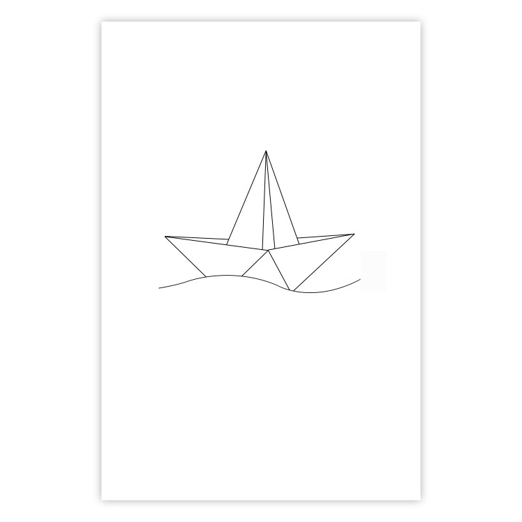 Wall Poster Paper Boat - abstract line art of boat with geometric figures 128047 additionalImage 25