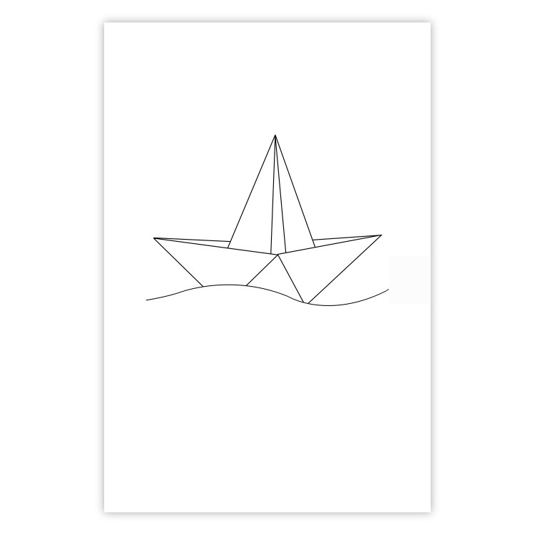 Wall Poster Paper Boat - abstract line art of boat with geometric figures 128047
