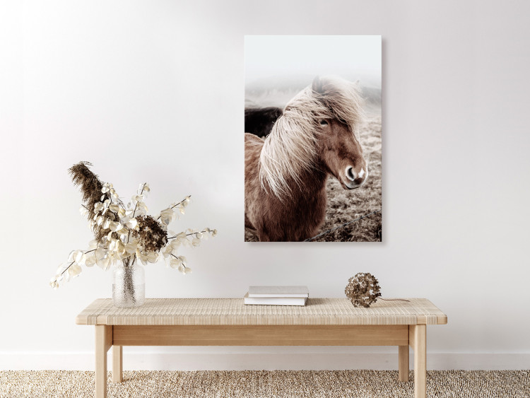 Canvas Art Print Against the Wind (1-piece) Vertical - horse in a portrait photograph 130247 additionalImage 3