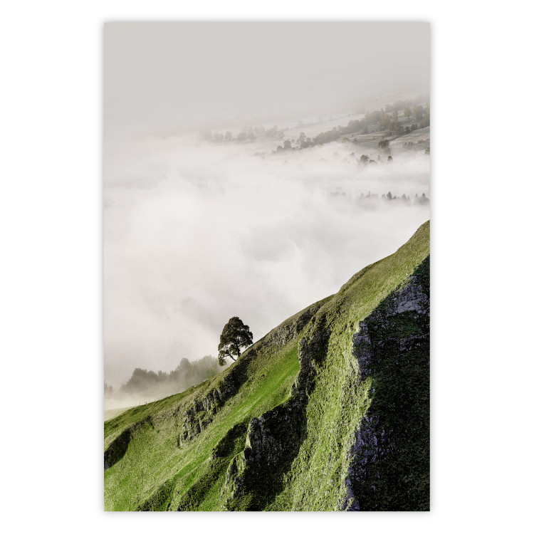 Wall Poster Tree Above the Clouds - mountain landscape of a cliff and trees above the clouds 130347