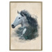 Wall Poster Messenger of Freedom - gray horse surrounded by nature on a beige texture 130447 additionalThumb 17