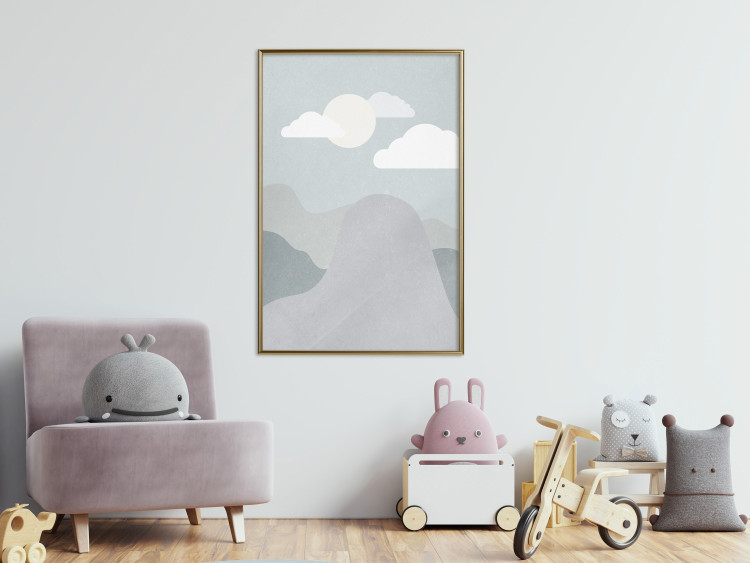 Wall Poster Mountain Adventure - mountain landscape with sky and cloud in gray tones 130547 additionalImage 10
