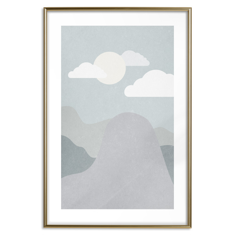 Wall Poster Mountain Adventure - mountain landscape with sky and cloud in gray tones 130547 additionalImage 14