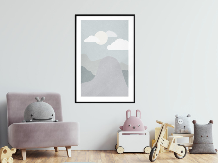 Wall Poster Mountain Adventure - mountain landscape with sky and cloud in gray tones 130547 additionalImage 18