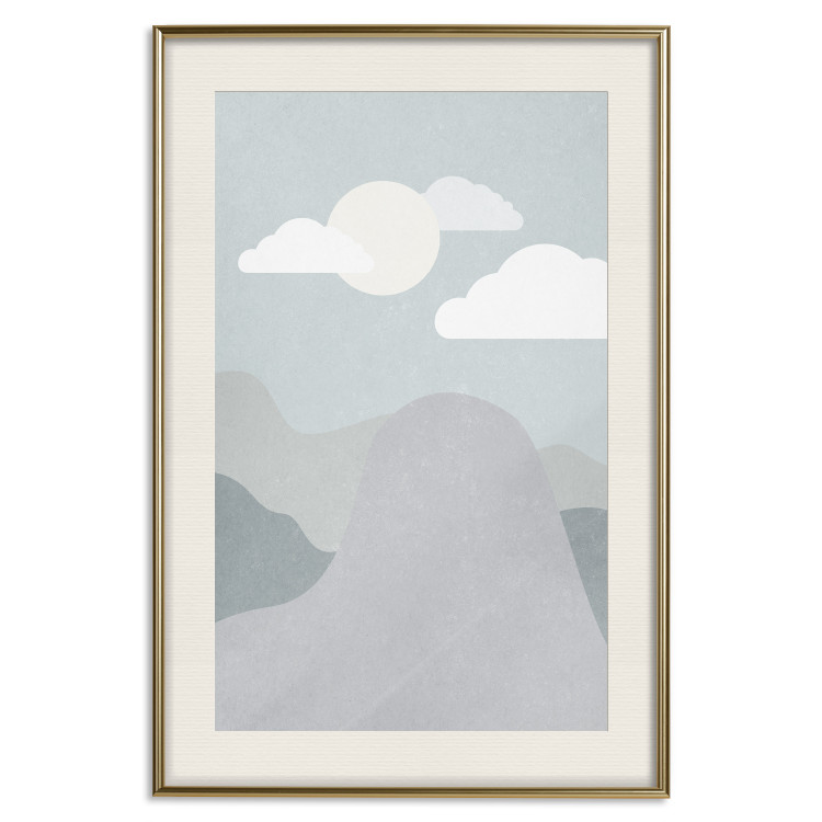 Wall Poster Mountain Adventure - mountain landscape with sky and cloud in gray tones 130547 additionalImage 20