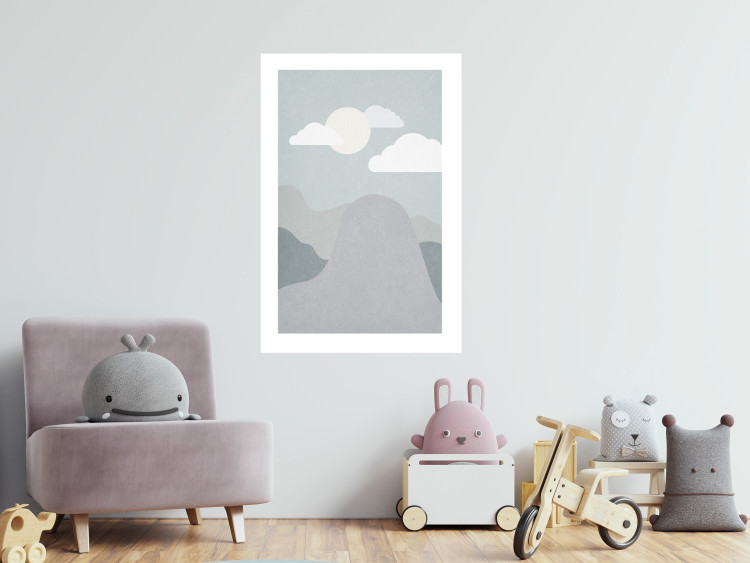 Wall Poster Mountain Adventure - mountain landscape with sky and cloud in gray tones 130547 additionalImage 7