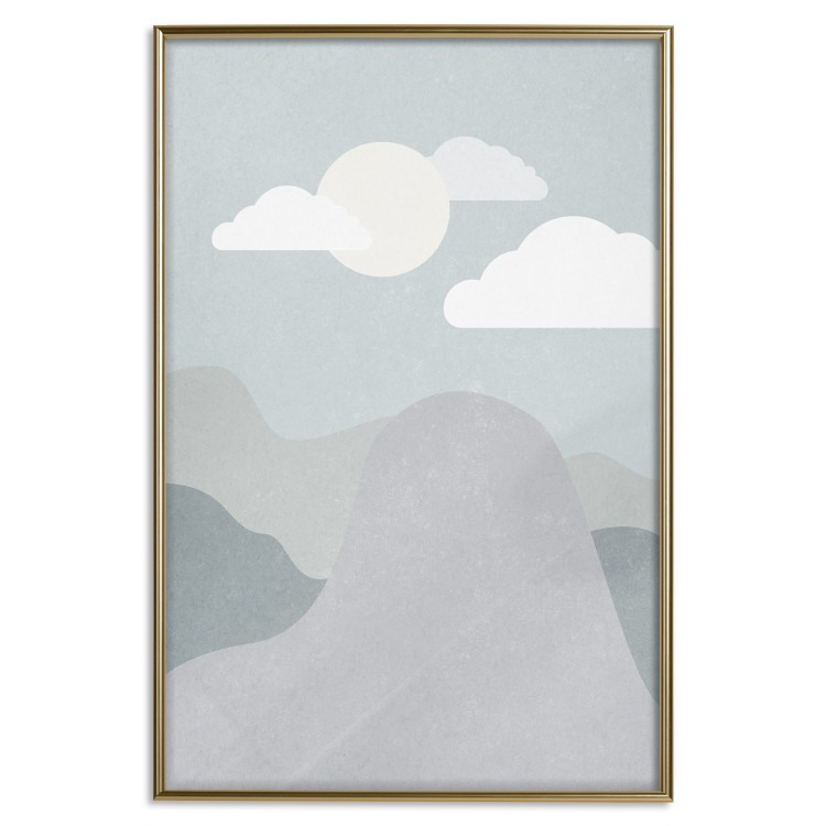 Wall Poster Mountain Adventure - mountain landscape with sky and cloud in gray tones 130547 additionalImage 17