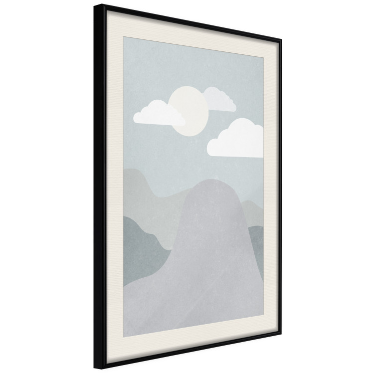 Wall Poster Mountain Adventure - mountain landscape with sky and cloud in gray tones 130547 additionalImage 8