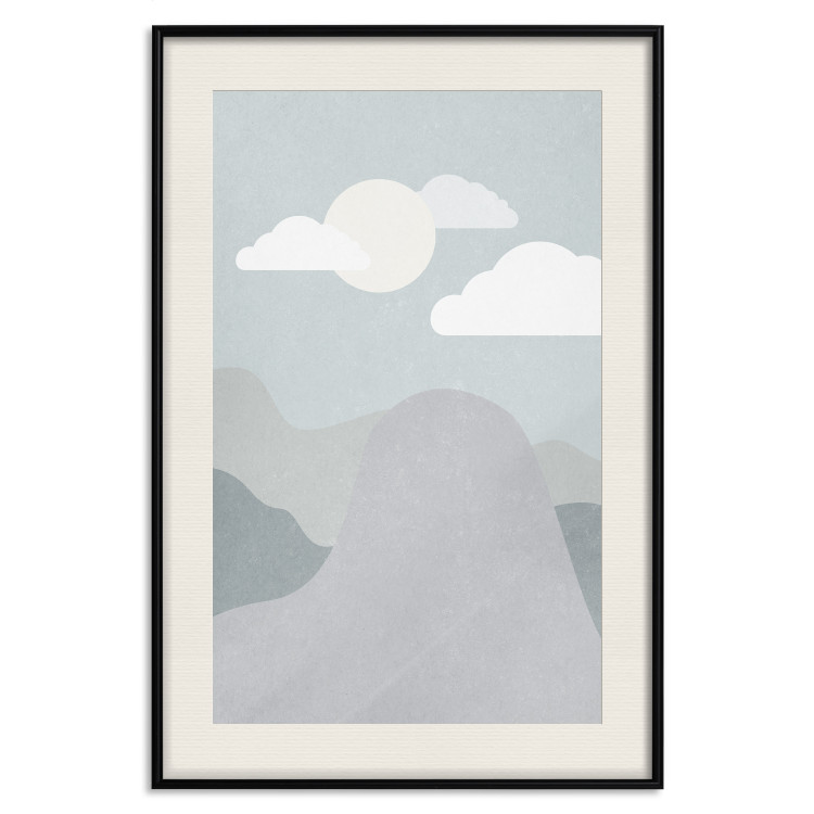 Wall Poster Mountain Adventure - mountain landscape with sky and cloud in gray tones 130547 additionalImage 19