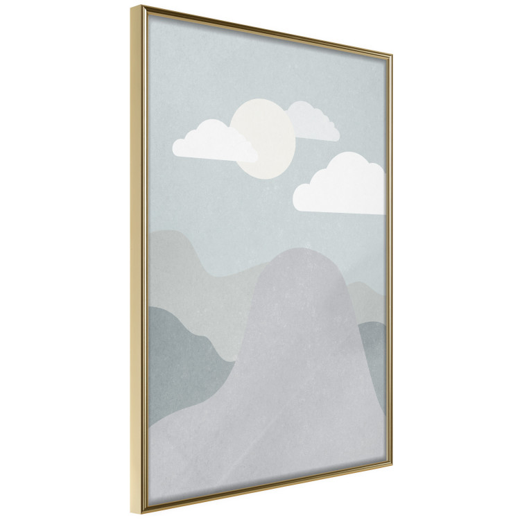 Wall Poster Mountain Adventure - mountain landscape with sky and cloud in gray tones 130547 additionalImage 12