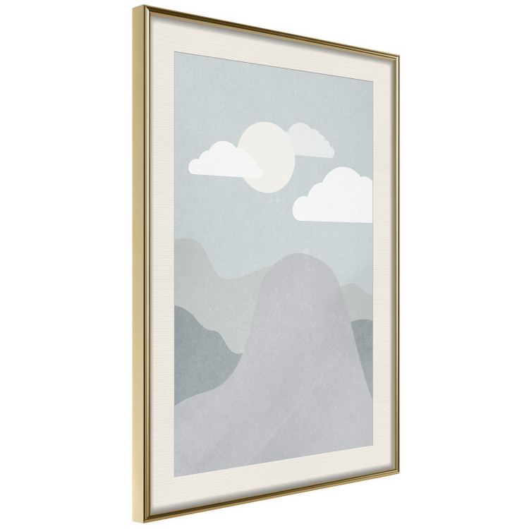 Wall Poster Mountain Adventure - mountain landscape with sky and cloud in gray tones 130547 additionalImage 6