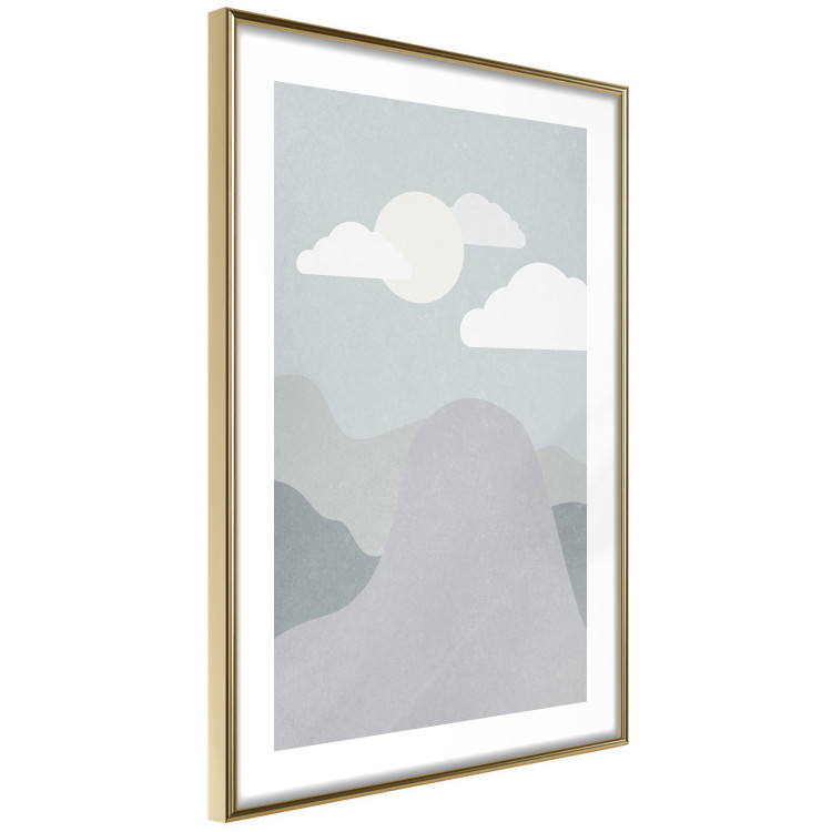 Wall Poster Mountain Adventure - mountain landscape with sky and cloud in gray tones 130547 additionalImage 11