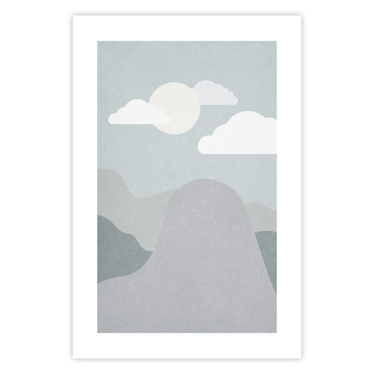 Wall Poster Mountain Adventure - mountain landscape with sky and cloud in gray tones 130547 additionalImage 19