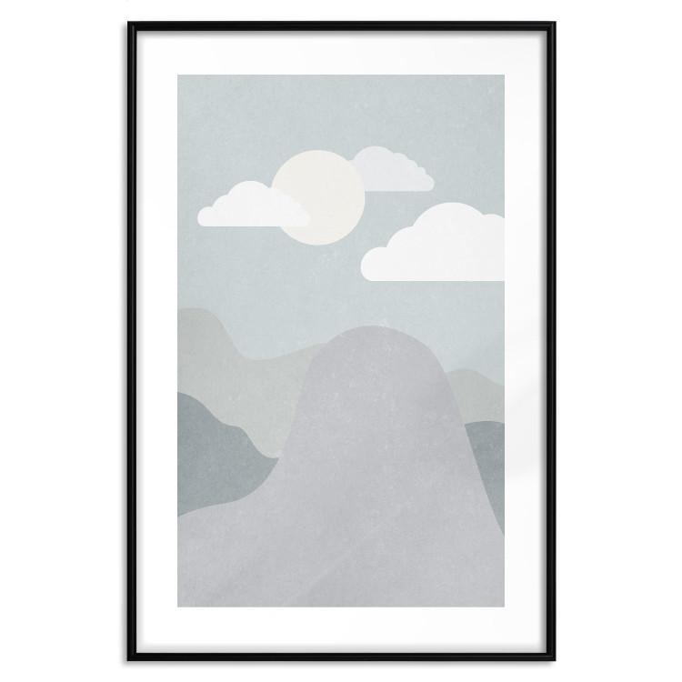 Wall Poster Mountain Adventure - mountain landscape with sky and cloud in gray tones 130547 additionalImage 15