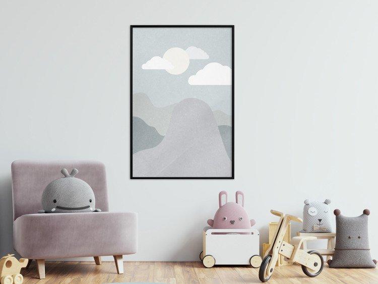 Wall Poster Mountain Adventure - mountain landscape with sky and cloud in gray tones 130547 additionalImage 9