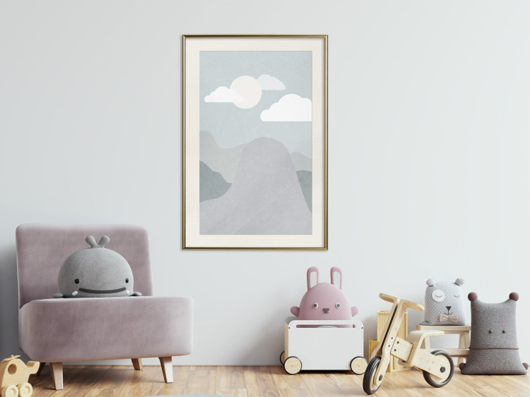 Wall Poster Mountain Adventure - mountain landscape with sky and cloud in gray tones 130547 additionalImage 22