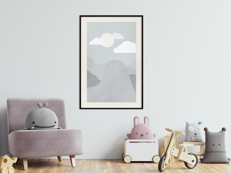 Wall Poster Mountain Adventure - mountain landscape with sky and cloud in gray tones 130547 additionalImage 24