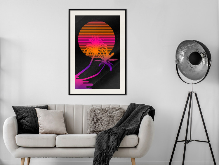 Wall Poster Palm at Sunrise - landscape of the sun and palm trees in an abstract motif 131847 additionalImage 24