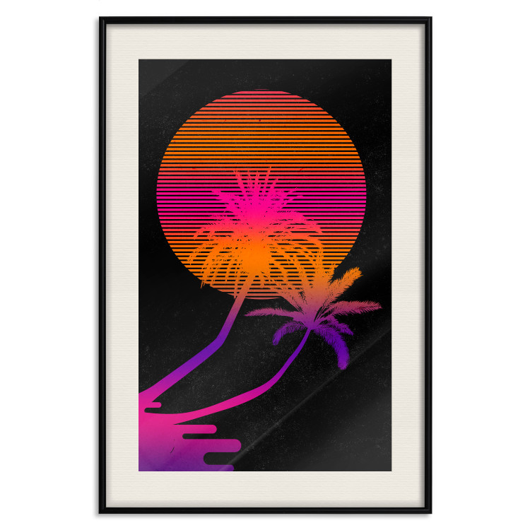 Wall Poster Palm at Sunrise - landscape of the sun and palm trees in an abstract motif 131847 additionalImage 19