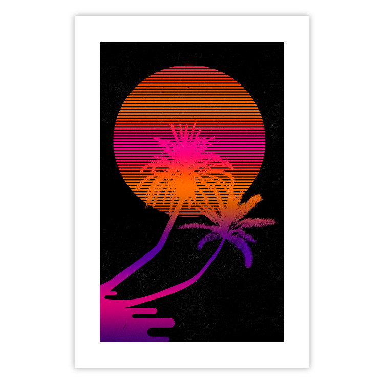 Wall Poster Palm at Sunrise - landscape of the sun and palm trees in an abstract motif 131847 additionalImage 25