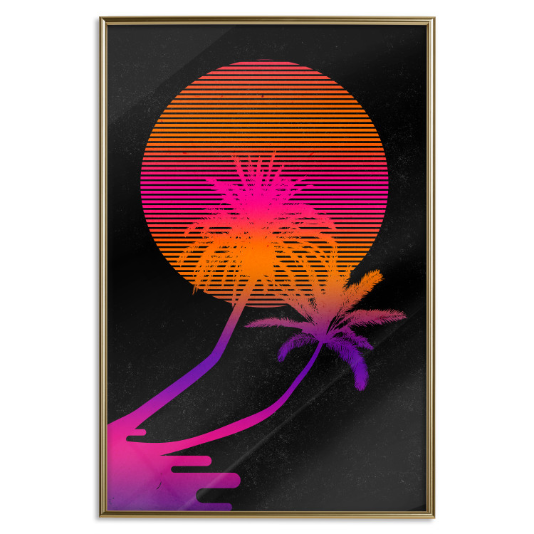 Wall Poster Palm at Sunrise - landscape of the sun and palm trees in an abstract motif 131847 additionalImage 21