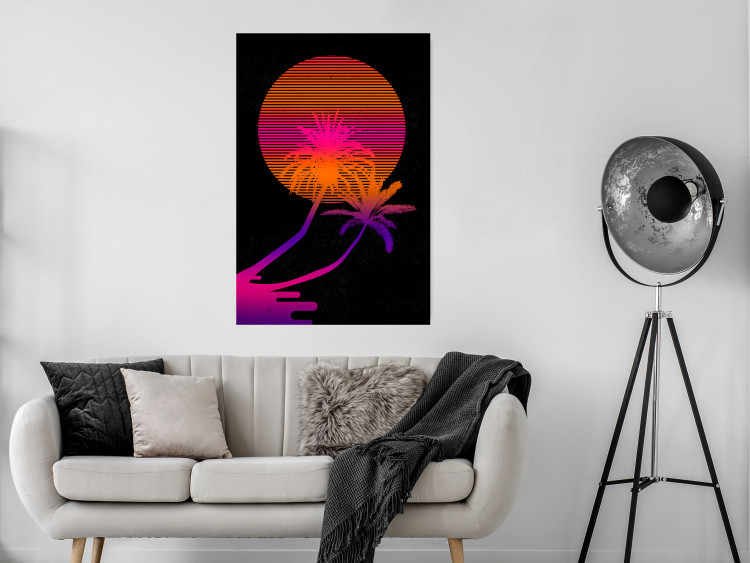 Wall Poster Palm at Sunrise - landscape of the sun and palm trees in an abstract motif 131847 additionalImage 4