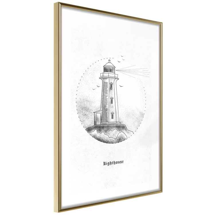 Poster Black and White Lighthouse - black and white lighthouse on a white background 131947 additionalImage 9