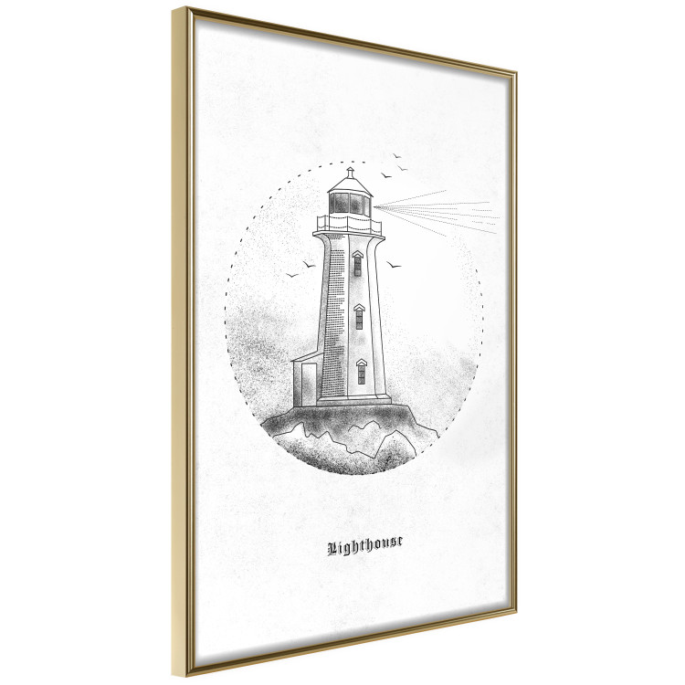 Poster Black and White Lighthouse - black and white lighthouse on a white background 131947 additionalImage 12