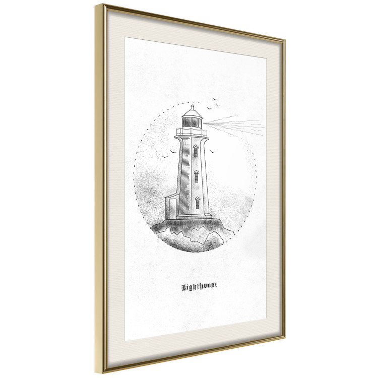 Poster Black and White Lighthouse - black and white lighthouse on a white background 131947 additionalImage 3