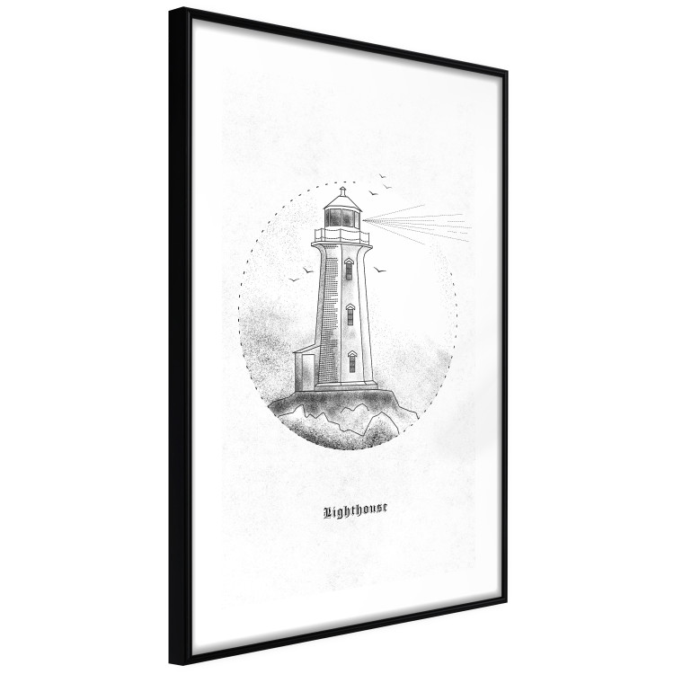 Poster Black and White Lighthouse - black and white lighthouse on a white background 131947 additionalImage 6