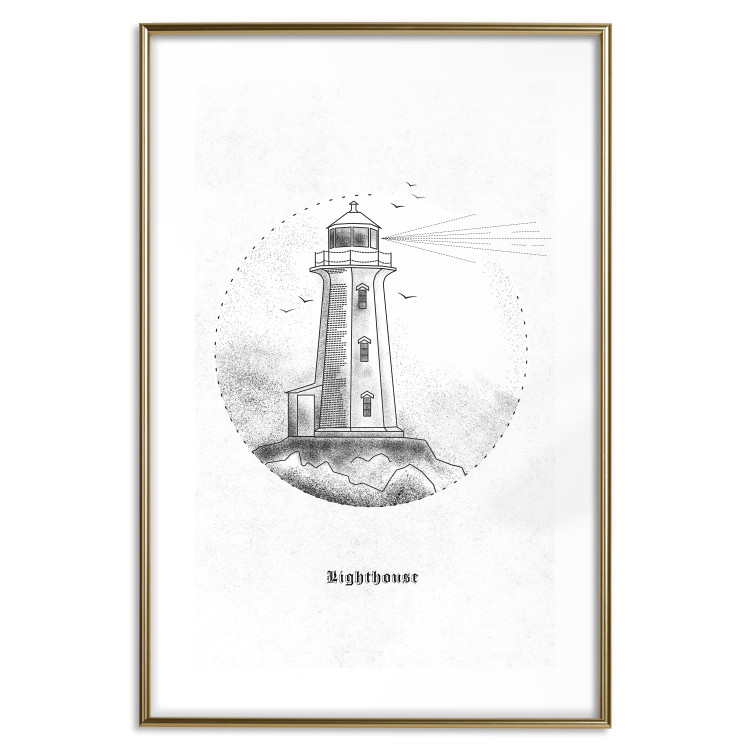 Poster Black and White Lighthouse - black and white lighthouse on a white background 131947 additionalImage 20