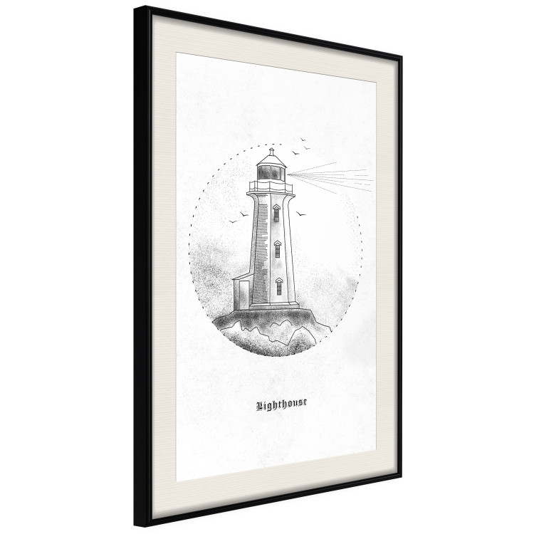 Poster Black and White Lighthouse - black and white lighthouse on a white background 131947 additionalImage 2